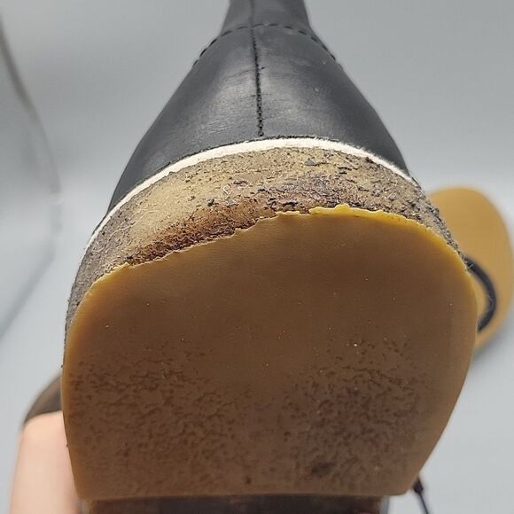 UGG 3275 Leighton Chukka Black Leather Ankle Winter Mens Boots Size 8.5 - Picture 8 of 10